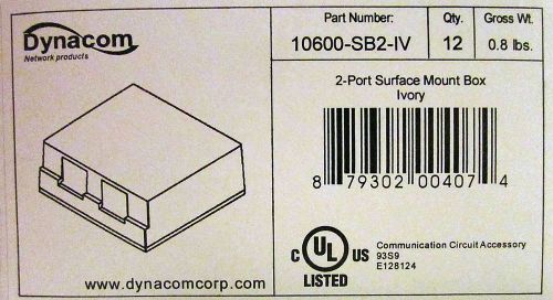 Case of 12  10600-sb2-iv 2-port surface mount box dynacom jack cat3 cat5e cat6 for sale