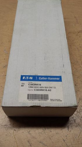 (50) EATON CUTLER HAMMER TERMINAL BLOCKS C383RK16 12 MM 85 AMP 600 V    5B