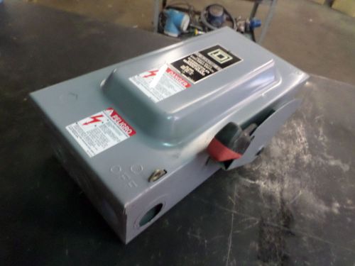 SQUARE D 60 AMP HEAVY DUTY ENCLOSED SWITCH, CAT# H362, USED