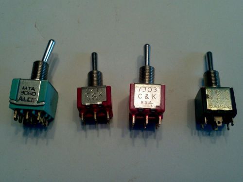 Mixed Lot 2 &amp; 3 Position Toggle Switches Alco MTA3050 MST205 C&amp;K 7303 7211
