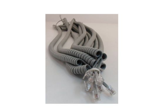 Bundle of 10 seven foot handset cords (grey) for sale