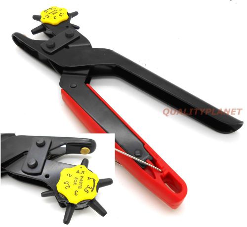 HOLE PUNCH Hand Tool for LEATHER REVOLVING Hand Pliers Punch Belt Holes Rubber