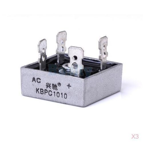3x KBPC-1010 KBPC1010 Diode Bridge Rectifier 1A 1000V 28x28x21mm