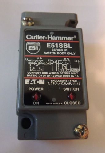 Cutler Hammer switch E51SBL New no box Ser. C1 includes receptacle E50RA