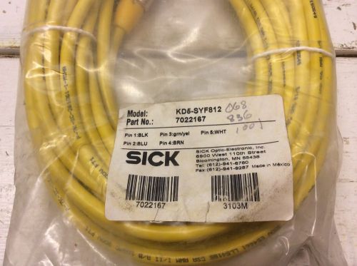 Sick 7022167 5 Pin 18 AWG Yellow PVC Jacket 12 Meter Cordset