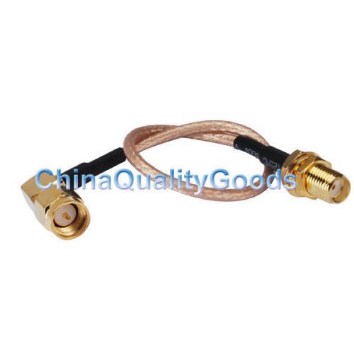2x SMA Plug male right angle to SMA female connector straight pigtail RG316 15cm