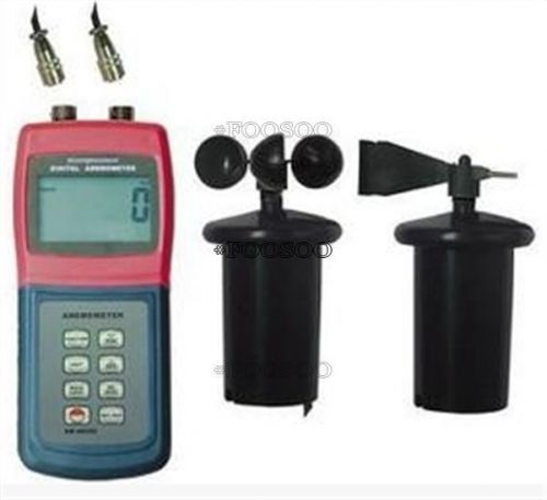 °c measure anemometer air flow meter tester 3cup wind direction gauge am-4836c for sale