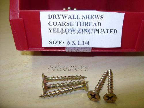 Drywall screw 6 x 1-1/4 yellow zinc coarse 8000 pcs screws free shipping for sale