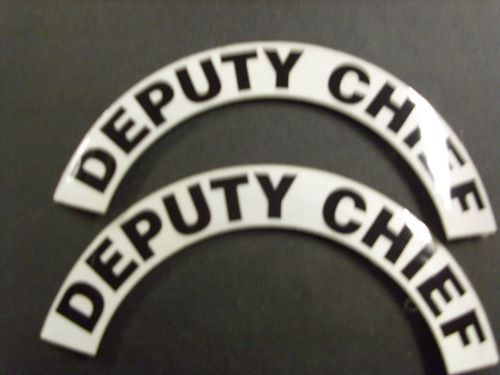 DEPUTY CHIEF FIRE HELMET  WHITE CRESCENTS REFLECTIVE