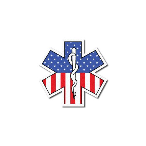 Star of life reflective ems sticker decal - u.s.a. pattern star of life for sale