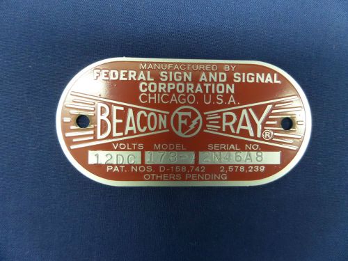 Federal Sign and Signal Model 173-A  Beacon Ray Replacement Badge