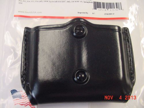 Gould &amp; Goodrich Open top double magazine holder in leather