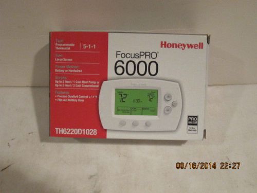 Honeywell th6220d1028 focus pro 6000 5-1-1 programmable thermostat-free ship nib for sale