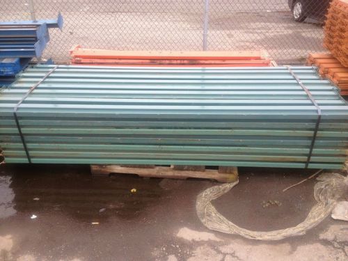 108&#034; x 4&#034; Green Teardrop Pallet Rack Beams: Used and in Great Condition**