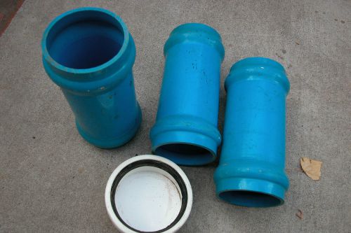 4 inch plastic pipe couplings water or sewer, three and one end cap