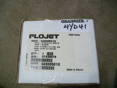 Flojet Pump   Model # 04300501G  NIB Grainger # 4YD41