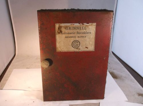 GRINNELL AUTOMATIC SPRINKERS RESERVE SUPPLY CABINET With SPRINKLER HEADS FIREMAN