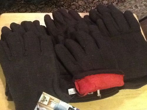 6 PAIRS LARGE SIZE COTTON WITH LINING WORK GLOVES