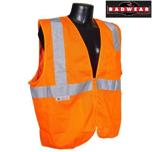 Radians sv2zom - economy class 2 hivis orange safety mesh vest w/zipper 24 units for sale
