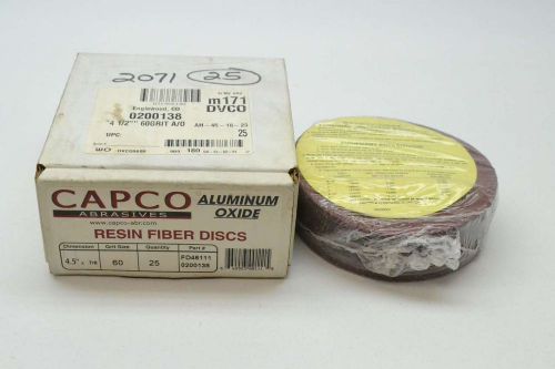 NEW CAPCO FD46111 RESIN FIBER DISC ALUMINUM OXIDE 4-1/2X7/8IN 60 GRIT D403125