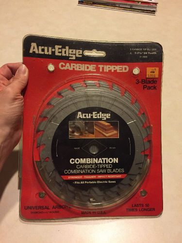 Lot of 2 acu-edge carbide tipped circular saw blade 7-7 1/4 24 tooth for sale