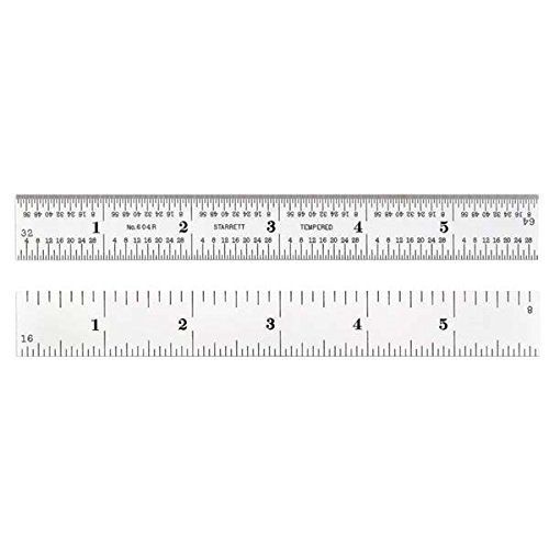Starrett new c604r-6 spring-tempered steel rule scale for sale