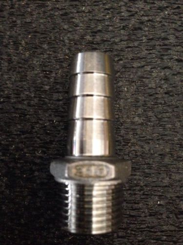 Hose barb 1/2&#034; id x 3/8&#034; npt hex 316ss for sale