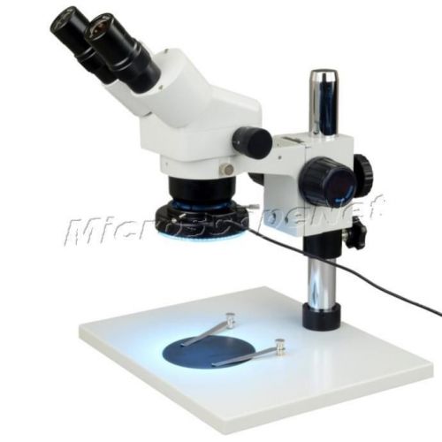 Binocular Stereo Microscope Zoom 10-80X+144 LED Ring Light 4 Printing Inspection