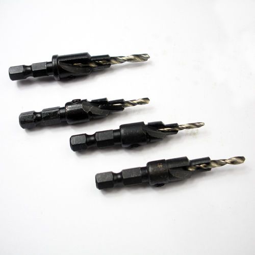 4pcs countersink taper drill shockwave drill bit hss4241 1/4‘’ hex shank for sale