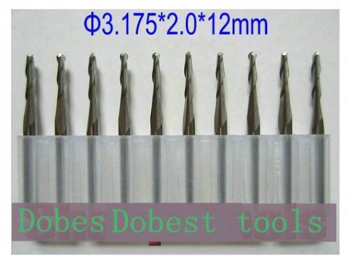 5pcs double flute ballnose cnc router bits pvc acrylic density board 2.0x17mm for sale