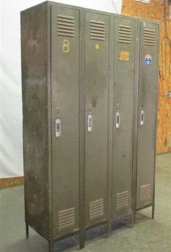 4 door lyon lockers school gym factory industrial age business metal cabinet c for sale