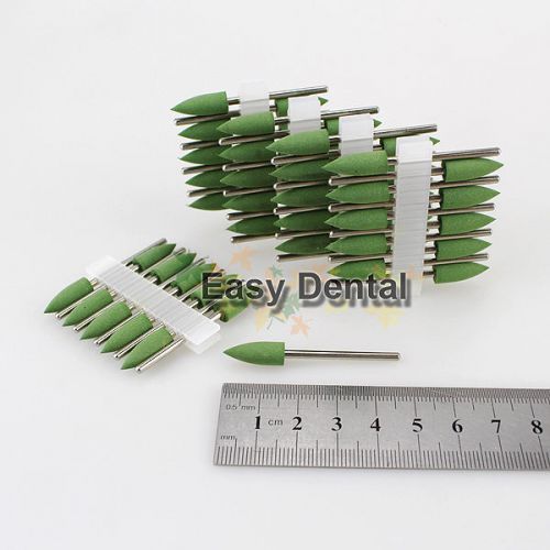 50pcs Green SILICONE Rubber Polishers Polishing Burs for Resin Mid-Coarse