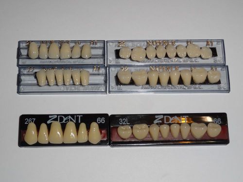 ACRYLIC UPPER &amp; LOWER COMPLETE SET DENTURE TEETH A1 Size 22  6 sets