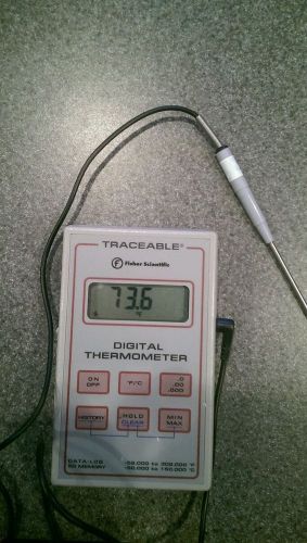 Fisher Scientific Traceable Digital Thermometer Data-Log 50 Memory