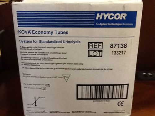 Quantity of 500 Hycor Kova Economy Urinalysis Standard Plastic Tubes NEW! 87138