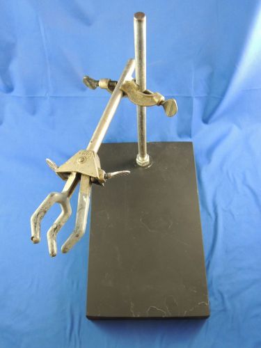 Fisher Scientific Lab Stand 11&#034; With Heavy Large Slate Base &amp; 10.5&#034; Clamp Holder
