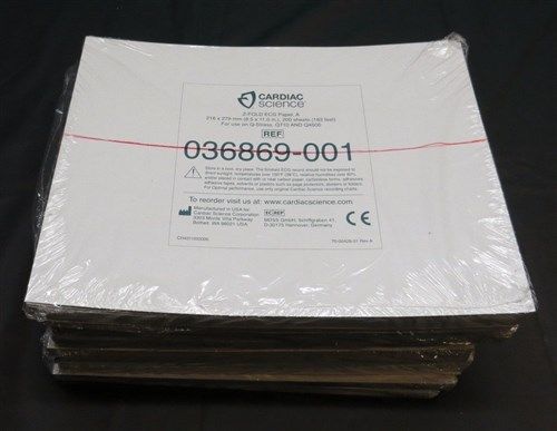 Lot of 8 packages of cardiac science z-fold ecg paper 8.5&#034; x 11.0&#034; for sale