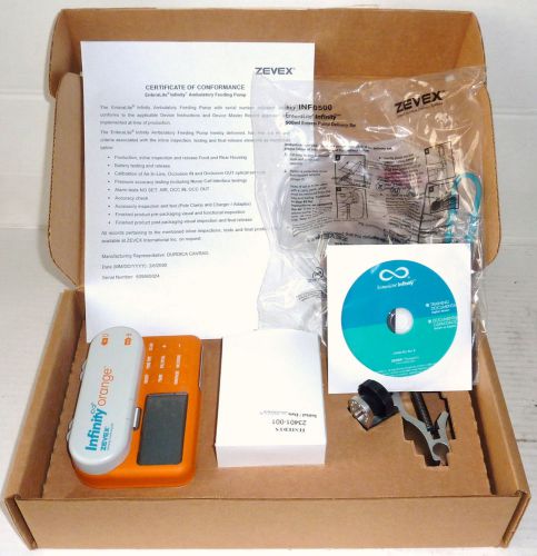 Zevex Enteralite Infinity Orange Enteral Feeding Pump In box / Software 2008