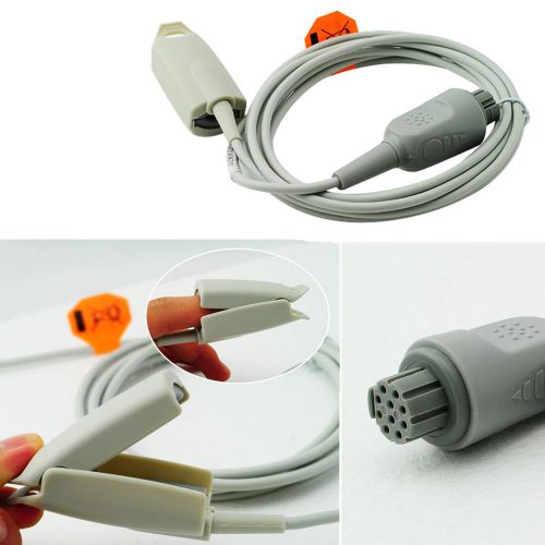 Hot ! adult fingertip clip spo2 sensor probe round 10 pin datascope / cardiocap for sale