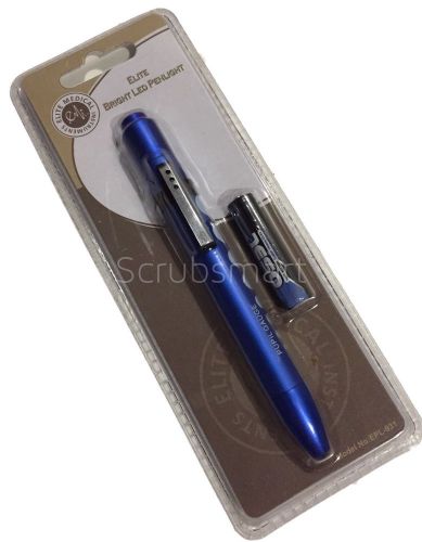 PUPIL GAUGE BLUE Reusable Aluminum Nurse Pen Light Medical Click Penlight ALGB