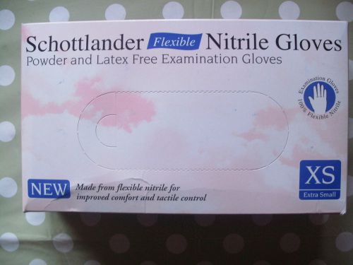100 Extra Small Schottlander Flexible Nitrile Powder and Latex Free Gloves