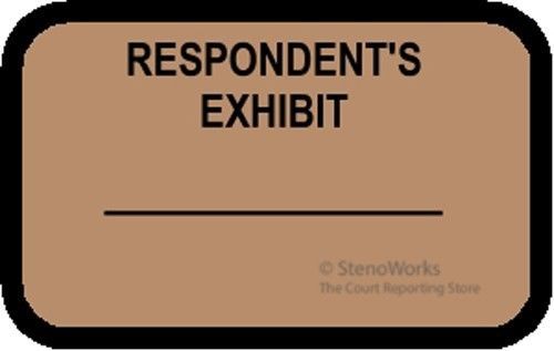 Respondent&#039;s exhibit labels stickers light brown 492 per pack for sale