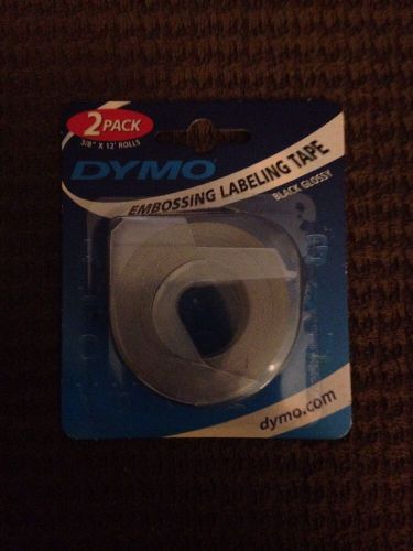 Dymo Embossing Tape 3/8&#034; x 12&#039; Glossy Black - 5201-09