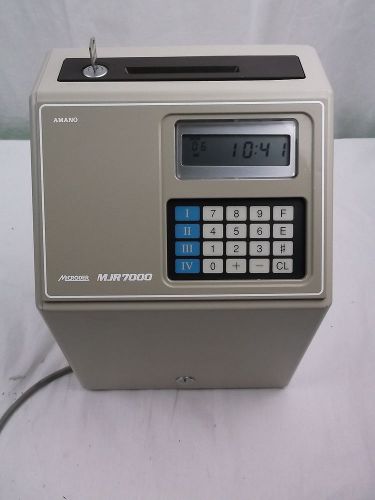 Amano Cincinnati Microder Calculating Time Clock  MJR7000 With Key