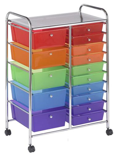 ECR4Kids 15-Drawer Mobile Organizer, Assorted Colors - Free Shipping