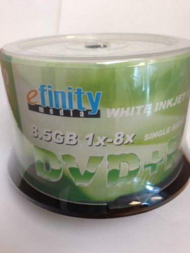 50 eFinity Dual Layer 8x DVD+R White Inkjet Hub Printable DL Recordable DVD Disk