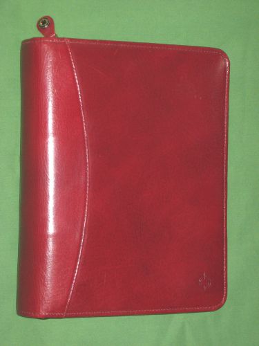 Classic ~1.5&#034;~ red ~ full-grain leather franklin covey planner binder organizer for sale