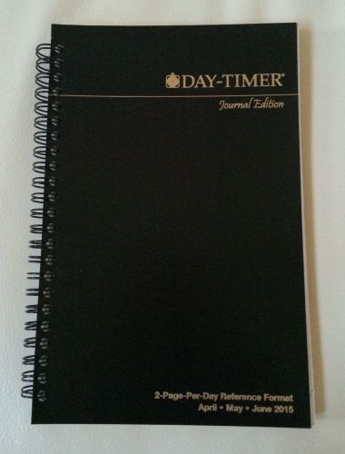 Day-Timer Journal 2-Page-Per-Day Reference Refill 1/4 Year Apr,May, &amp; June  2015