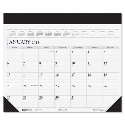 House Of Doolittle Refillable Dated 12 Month Desk Pad Calendar in Simulated