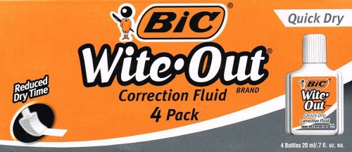 Bic Wite-Out Correction Fluid - 6 Pack - Extra Coverage - Foam Brush - 20 ml